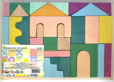 Jucarii si jocuri copii - Set Handmade, Constructor din Lemn Mini Didu