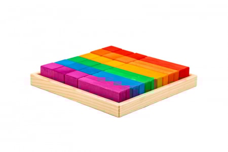 Cuburi din lemn - Set Handmade, Cuburi si blocuri in ladita, Marc toys, 2-3 ani +