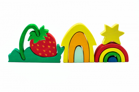 Jucarii si jocuri copii - Set handmade Marc toys, Vara colorata, 2-3 ani +