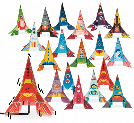 Set indemanare Origami incepatori - Rachete, Ludattica, +6 ani [1]