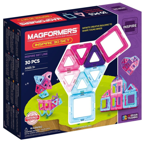 Jucarii copii 2-3 ani - Set magnetic de construit- Magformers Inspire, 30 piese, Clicstoys, 2-3 ani +