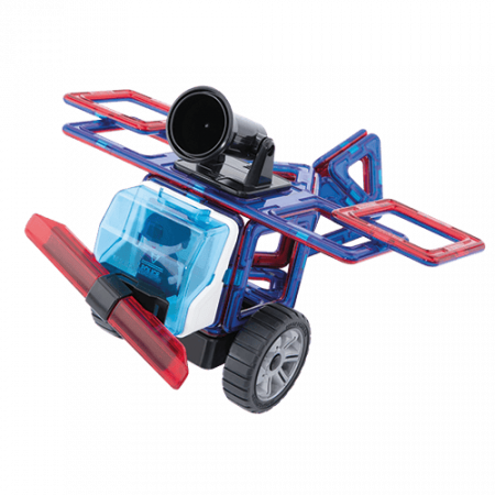 Set magnetic de construit- Magformers, masini de interventie, Clicstoys, 2-3 ani + [4]