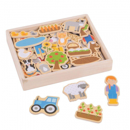 Jocuri cu magneti - Set magnetic - Ferma, BIGJIGS Toys, 2-3 ani +