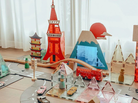 Set magnetic Magblox - 101 piese magnetice de constructie transparente [8]