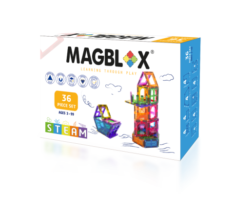 Seturi de construit - Set magnetic Magblox - 36 piese magnetice accesorii pentru constructie