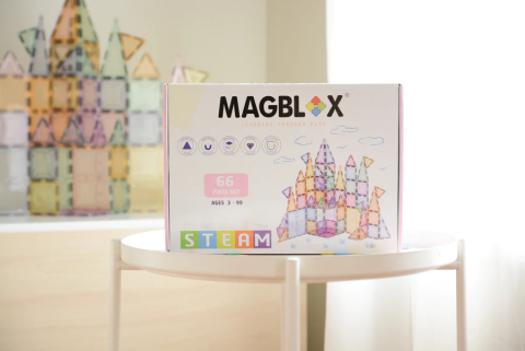 Set magnetic Magblox - 66 piese magnetice de constructie PASTEL transparente [3]