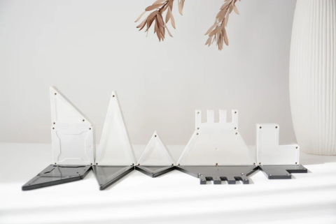 Set magnetic Magblox - 92 piese magnetice de constructie Monocrom AlbNegru [4]