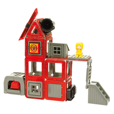 Set magnetic Magformers, Uimitorul set cu vehicule de interventie, Clicstoys, 2-3 ani + [4]
