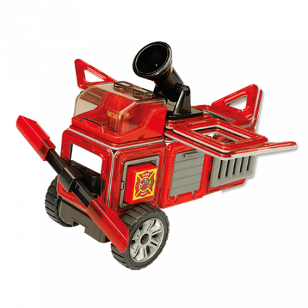 Set magnetic Magformers, Uimitorul set cu vehicule de interventie, Clicstoys, 2-3 ani + [3]