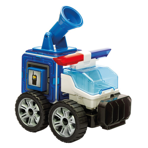 Set magnetic Magformers, Uimitorul set de politie, Clicstoys, 2-3 ani + [4]