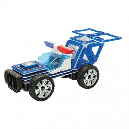 Set magnetic Magformers, Uimitorul set de politie, Clicstoys, 2-3 ani + [3]