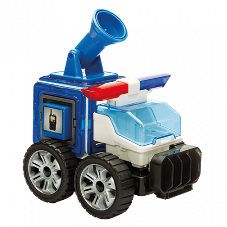 Set magnetic Magformers, Uimitorul set de politie, Clicstoys, 2-3 ani + [4]