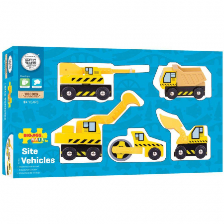 Set masinute - Santierul de constructii, BIGJIGS Toys, 2-3 ani + [1]