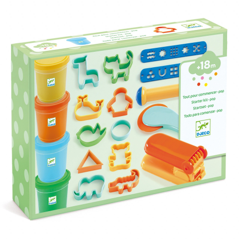 Jucarii copii 1-2 ani - Set modelaj cu plastilina Djeco, culori Pop, 1-2 ani +