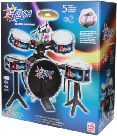 Set muzical tobe (baterie) flash, lumini si microfon, Reig Musicales, 4-5 ani + [2]