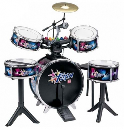 Set muzical tobe (baterie) flash, lumini si microfon, Reig Musicales, 4-5 ani + [1]
