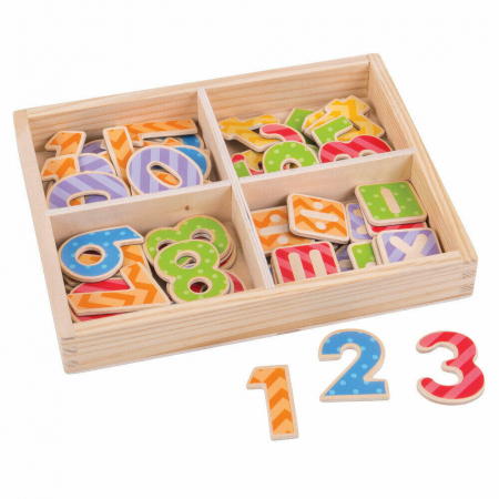Jocuri cu magneti - Set numere magnetice, BIGJIGS Toys, 2-3 ani +
