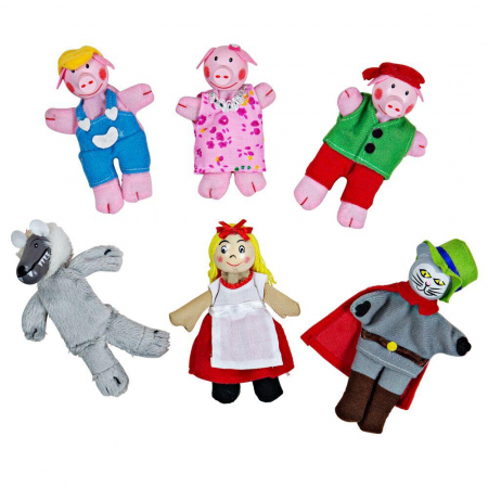 Jucarii baieti - Set papusi degetar - Povestile copilariei, BIGJIGS Toys, 2-3 ani +