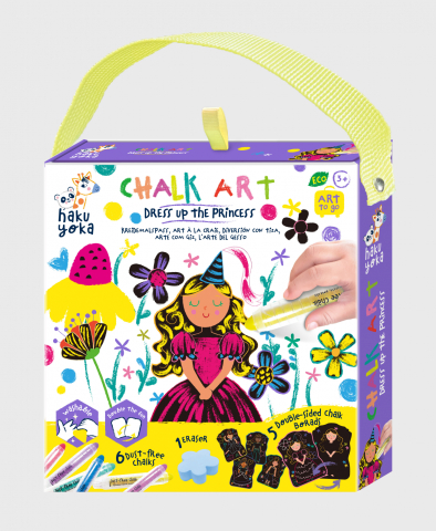 Jocuri creative - Set portabil de desen cu creta, Haku Yoka ,   Imbraca Printesa
