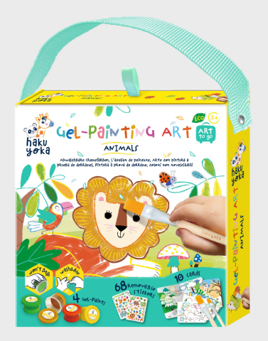Jocuri creative - Set portabil de pictura cu gel Haku Yoka - Animale
