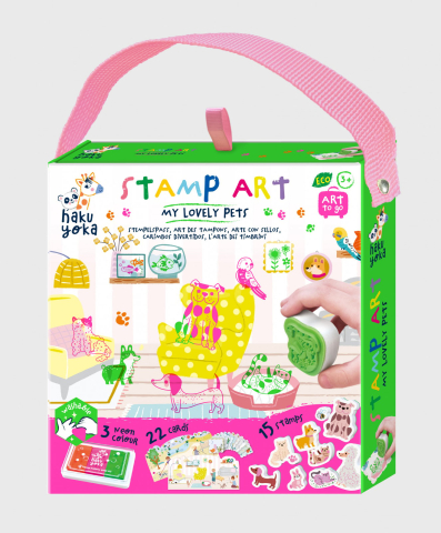 Jocuri creative - Set portabil de stampile Haku Yoka - Animalutele mele dragi