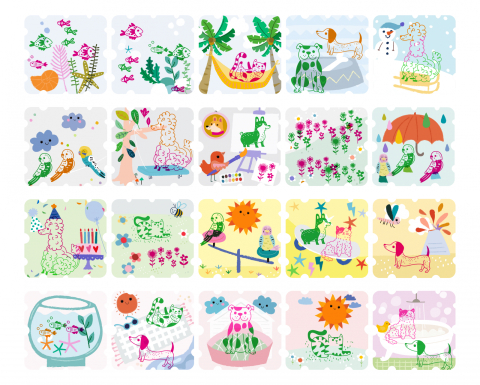 Set portabil de stampile Haku Yoka - Animalutele mele dragi [3]