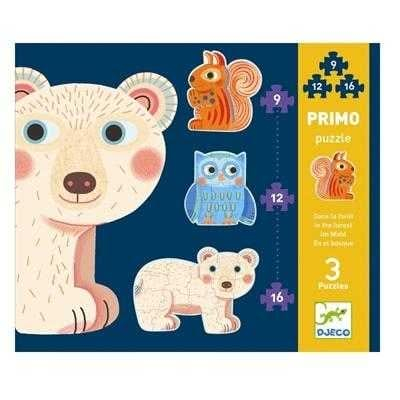 Jucarii copii 4-5 ani - Set Puzzle-uri evolutive Djeco animale, 1-2 ani +