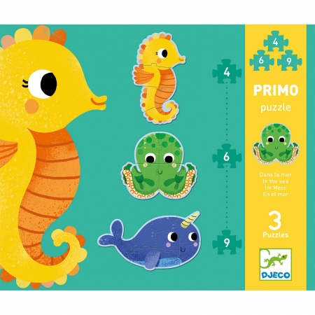 Jucarii copii 2-3 ani - Set Puzzle-uri evolutive Djeco, Ocean, 2-3 ani +