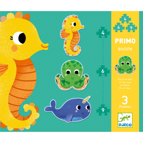 Set Puzzle-uri evolutive Djeco, Ocean, 2-3 ani + [1]