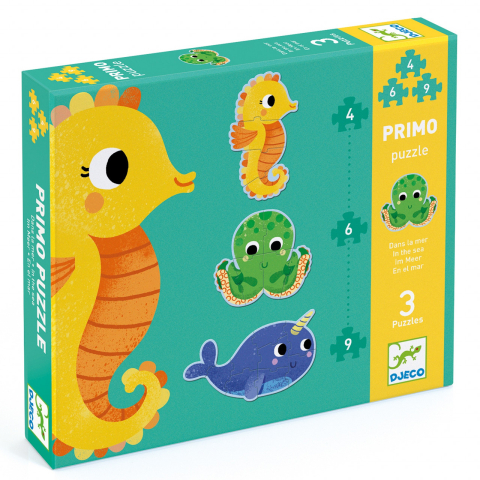 Jucarii copii 2-3 ani - Set Puzzle-uri evolutive Djeco, Ocean, 2-3 ani +