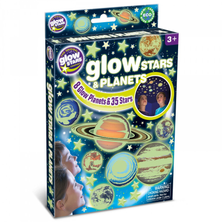 Jucarii educative 2 - 3 ani - Set reflectorizant - Planete si stele, Brainstorm, 2-3 ani +