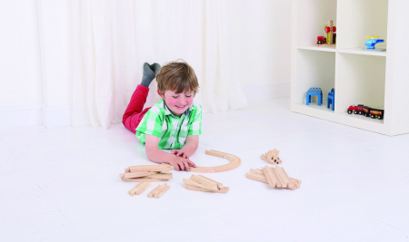 Set sine drepte si curbe (24 piese), BIGJIGS Toys, 2-3 ani + [3]