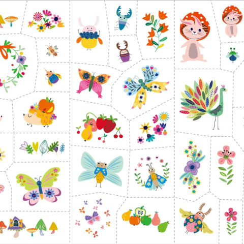 Set stickere si tatuaje pentru fata ,   Gradina fantastica [1]