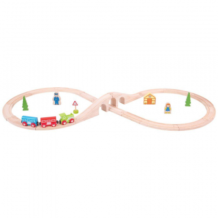 Set tren cu cale ferata circulara, BIGJIGS Toys, 2-3 ani + [1]