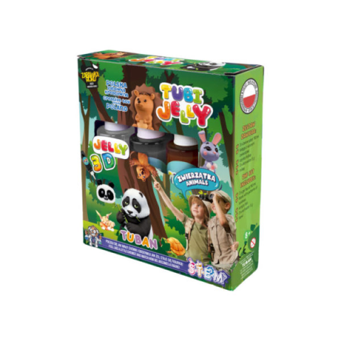 Jucarii si jocuri copii - SET TUBI JELLY (gel modelator) cu 3 culori, ANIMALE