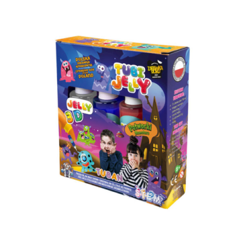 Jucării ȋndemânare - SET TUBI JELLY (gel modelator) cu 3 culori, MONSTRI