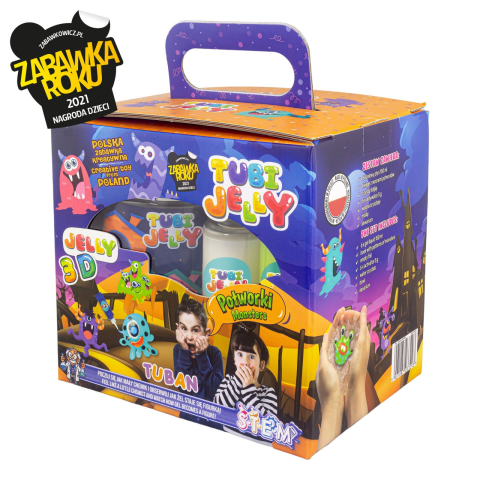 Jucarii si jocuri copii - SET TUBI JELLY (gel modelator) cu 6 culori si acvariu mic, MONSTRUI