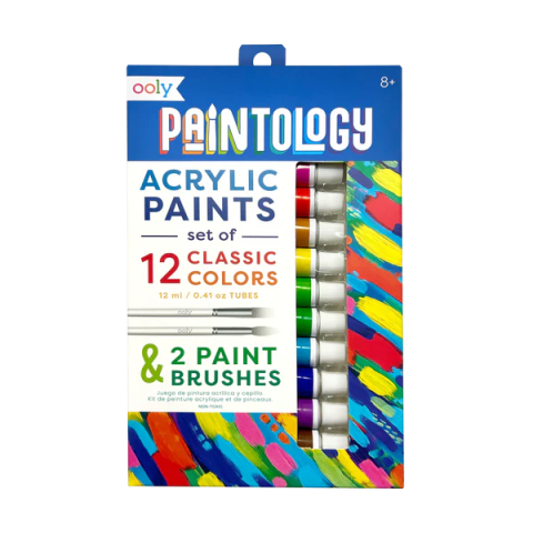 Set vopsele acrilice Paintology, 12 culori clasice si 2 pensule [1]