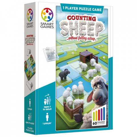 Jucarii educative 6 - 7 ani - Smart Games - Counting Sheep, joc de logica cu 60 de provocari, 7+ ani, editie internationala