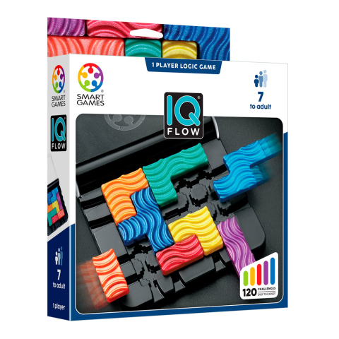 Jucarii copii 6-7 ani - Smart Games - IQ Flow, joc de logica cu 120 de provocari, 7+ ani, editie internationala