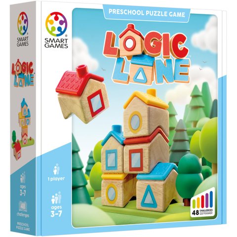 Jucarii copii 6-7 ani - Smart Games - Logic Lane, joc de logica cu 48 de provocari, 3+ ani, editie internationala