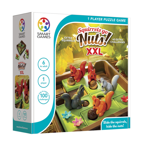 Jucarii si jocuri copii - Smart Games - Squirrels Go Nuts! XXL, joc de logica cu 60 de provocari, 6+ ani