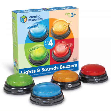 Jucarii copii 12+ ani - Sonerii cu lumini si sunete pentru raspuns - set 4 buc, Learning Resources, 2-3 ani +