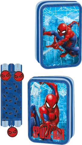 Ghiozdane si accesorii - SPIDERMAN - Penar scolar echipat 3 compartimente