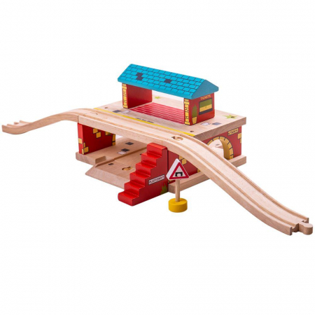 Jucarii baieti - Statie supraterana, BIGJIGS Toys, 2-3 ani +