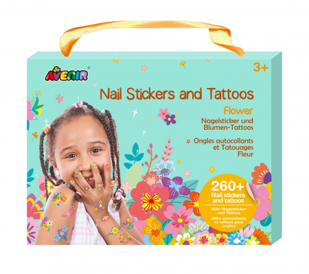 Jucarii si jocuri copii - Stickere pentru unghii si tatuaje - Flori, + 3 ani