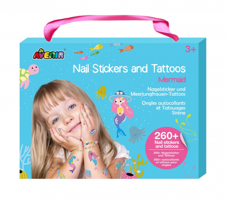 Jucarii si jocuri copii - Stickere pentru unghii si tatuaje - Sirena, + 3 ani