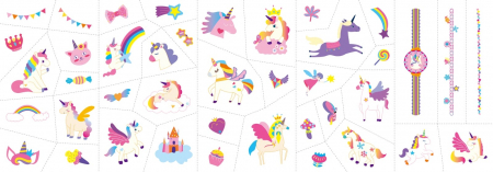 Stickere pentru unghii si tatuaje - Unicorni, + 3 ani [4]