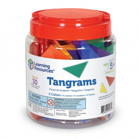 Jucarii copii 4-5 ani - Tangram in 6 culori, Learning Resources, 4-5 ani +