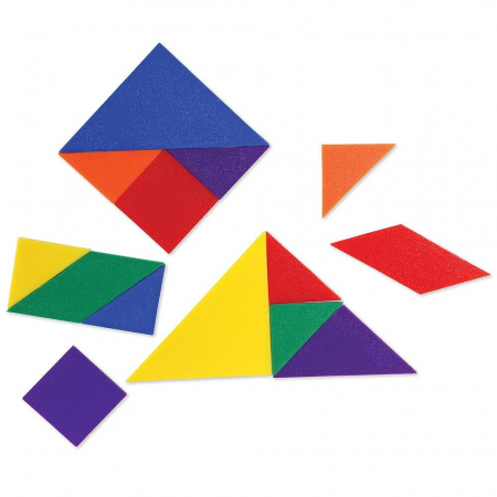 Tangram in 6 culori, Learning Resources, 4-5 ani + [2]